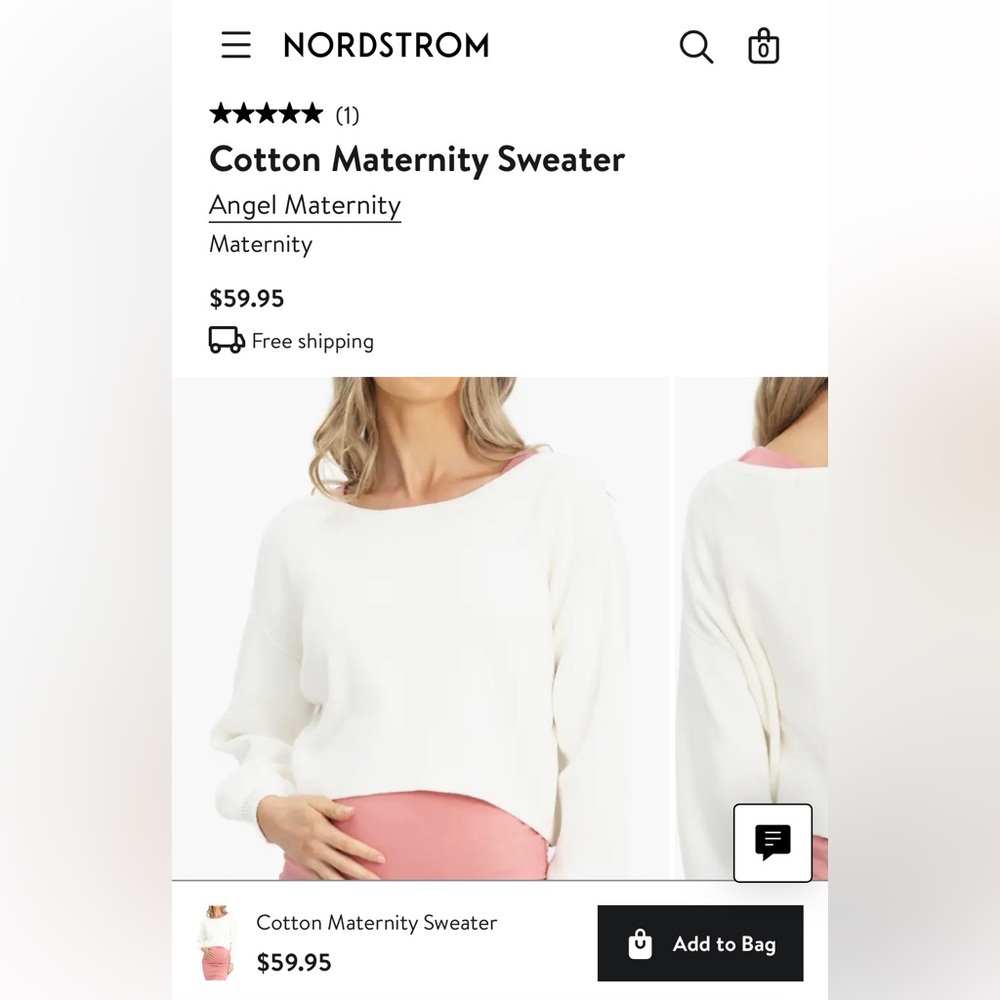 Angel Maternity • Cotton Maternity Sweater • White • Medium